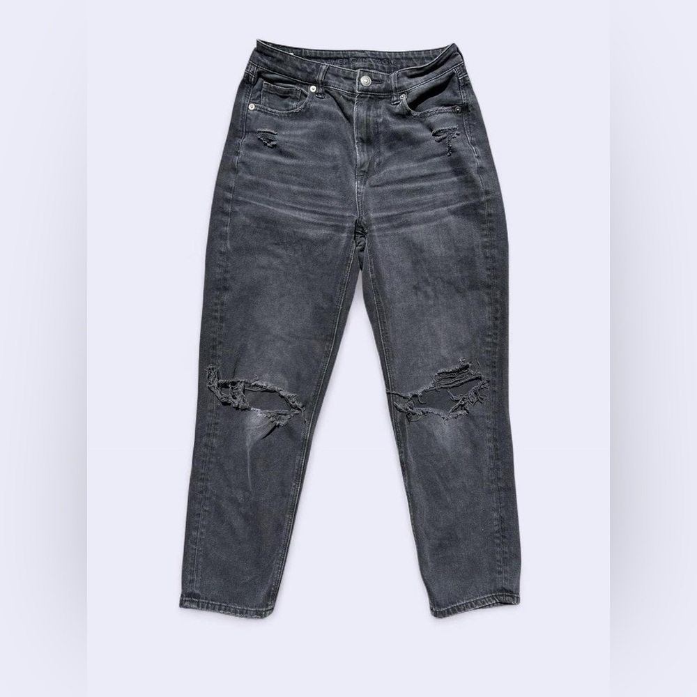 American Eagle Outfitters Black Jeans, Distressed High-Rise Size 2